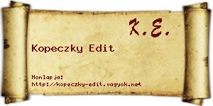 Kopeczky Edit névjegykártya